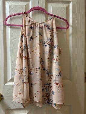 White House Black Market Blush Floral Halter Top